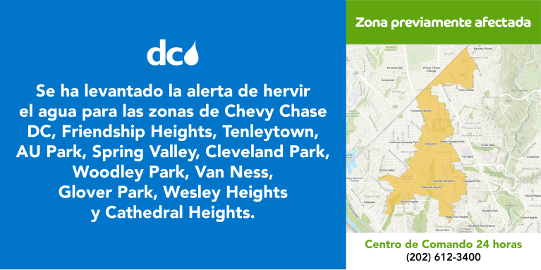 Boil Water Advisory Lifted Spanish Spanish language graphic lifting boil water advisory