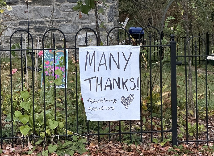 Thank you sign in Asheville