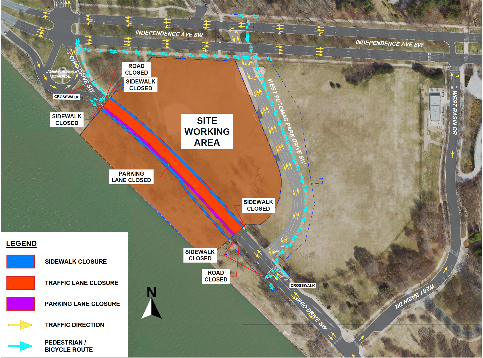 Phase 2 Map: West Potomac Park Drive SW