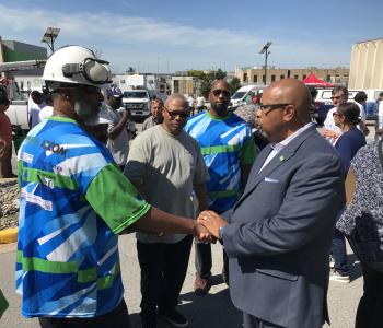 David Gadis meets DC Water employees