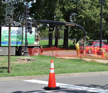 Hydro excavating utilities with a vac truck.