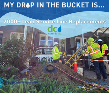 Workers replacing lead service line at a home in Northwest DC