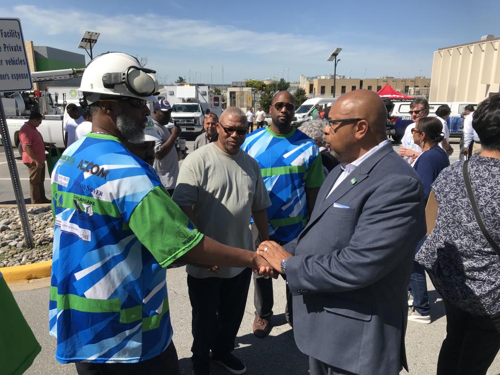 David Gadis meets DC Water employees