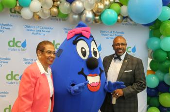 Congresswoman Eleanor Holmes Norton and DC Water CEO David Gadis celebrate new building