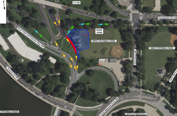 Traffic Detours for Tree Removal Map of traffic detours around tree removal work zone