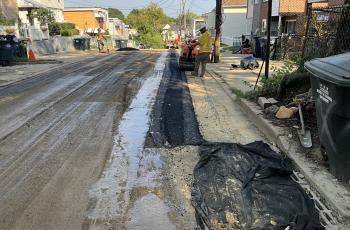 Repaving after repair.